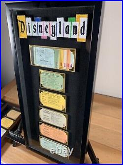 Vintage Disneyland Ticket Coupon Book A-E Framed 1970s Original Walt Disney