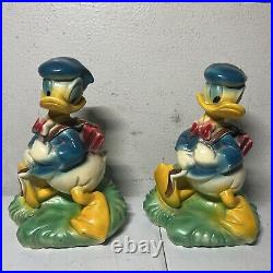 Vintage Donald Duck Book Ends Walt Disney USA very rare lot of 2 Early Disney