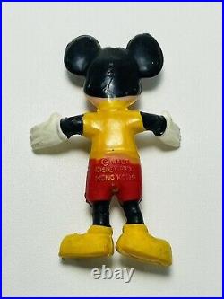 Vintage Early Walt Disney Productions Mickey Mouse Toy Figure Bendable Hong Kong