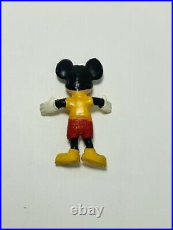 Vintage Early Walt Disney Productions Mickey Mouse Toy Figure Bendable Hong Kong