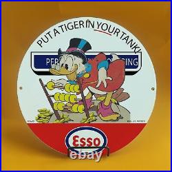 Vintage Esso Gasoline Porcelain Walt In Your Tank Disney Service Station Sign019