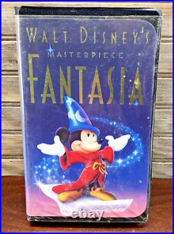 Vintage FANTASIA 1991 Walt Disney Masterpiece VHS #1132 BLACK CLAMSHELL