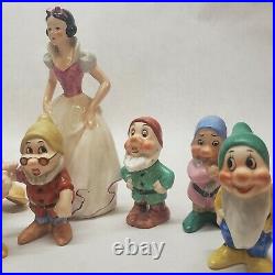 Vintage Goebel Walt Disney Snow White, Prince Charming 7 Seven Dwarfs Dwarves