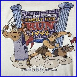 Vintage Hercules 1998 Shirt Magazine Family Fun Run Walt Disney World Resort L