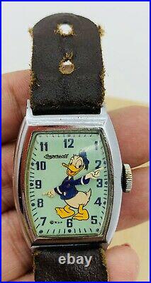 Vintage Ingersoll Donald Duck US Time Watch WDP Walt Disney 1950s