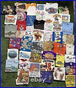 Vintage LOT OF 46 80's 90's 2000's Walt Disney T-Shirts Toddler & Youth Kids