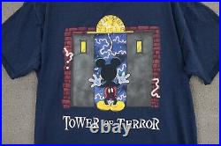 Vintage MICKEY MOUSE Disney Twilight Zone Tower Of Terror Shirt XL RARE