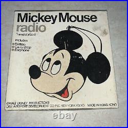 Vintage MICKEY MOUSE RADIO w Box 179 Walt Disney Transistor 1970's