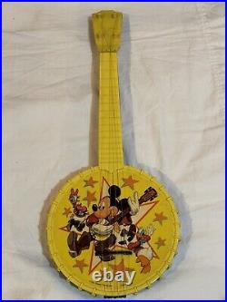Vintage Mickey Mouse Banjo 21 Walt Disney Productions Carnival Toys RARE