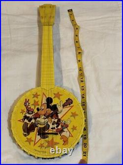 Vintage Mickey Mouse Banjo 21 Walt Disney Productions Carnival Toys RARE