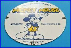 Vintage Mickey Mouse Porcelain Gas Oil Sound Cartoons Walt Disney Hollywood Sign