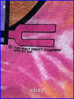 Vintage Mickey Mouse T-Shirt Tie Dye Large Walt Disney Colorful Single Stitch