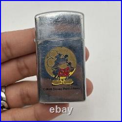 Vintage Mickey Mouse Walt Disney Productions Zippo Chrome Lighter