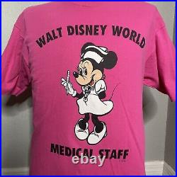 Vintage Minnie Mouse Walt Disney World Medical Staff Nurse Single Stitch T-Shirt