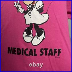 Vintage Minnie Mouse Walt Disney World Medical Staff Nurse Single Stitch T-Shirt