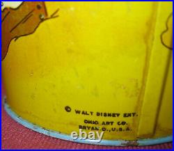 Vintage Ohio Art Tin Litho Walt Disney TREASURE ISLAND Sand Pail w Shovel