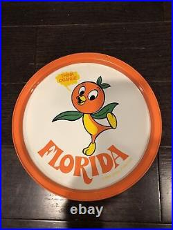 Vintage Orange Bird Florida Walt Disney World 10-3/4 Tin Tray