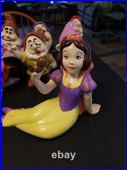 Vintage Snow White & The Seven Dwarfs Ceramic Figurine Set Walt Disney complete