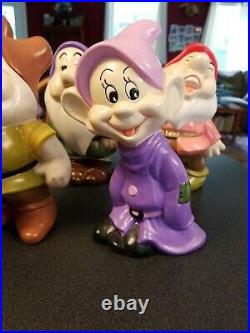 Vintage Snow White & The Seven Dwarfs Ceramic Figurine Set Walt Disney complete