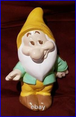 Vintage Snow White and The Seven Dwarfs Ceramic Figurines Set Walt Disney Prod