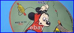 Vintage Socony Gasoline Porcelain Mickey Mouse Chief Walt Disney Gas Pump Sign