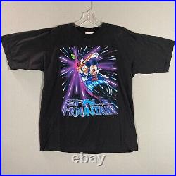Vintage Space Mountain Walt Disney World T-Shirt Adult XL Black 90s Double Sided