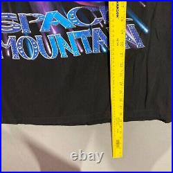 Vintage Space Mountain Walt Disney World T-Shirt Adult XL Black 90s Double Sided