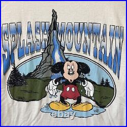 Vintage Splash Mountain T-Shirt Walt Disney World Mickey Mouse Adult Large White