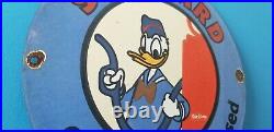 Vintage Standard Gasoline Porcelain Donald Duck Walt Disney Service Pump Sign