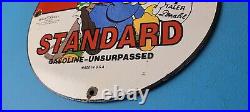 Vintage Standard Gasoline Porcelain Scrooge Duck Walt Disney Service Gas Sign