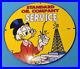 Vintage Standard Gasoline Porcelain Scrooge Walt Disney Service Gas Pump Sign