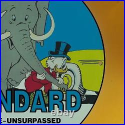 Vintage Standard Gasoline Porcelain Walt Disney Duck Car Service Station Sign