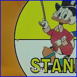 Vintage Standard Gasoline Porcelain Walt Disney Yellow Duck Service Station Sign