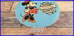 Vintage Sunoco Motor Oil Porcelain Minnie Mouse Walt Disney Gas Service Sign
