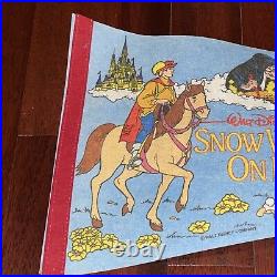 Vintage Super Rare Walt Disney Pennant Snow White On Ice
