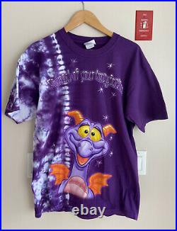 Vintage T Shirt Figment Disney 90's VERY RARE Sz L Tie Dye