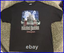 Vintage The Haunted Mansion WALT DISNEY Disneyland Glow In Dark XL T shirt