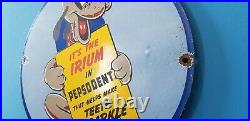 Vintage Toothpaste Porcelain Gas Oil Walt Disney Goofy Service Station Sign