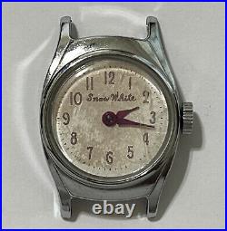 Vintage Us Time Walt Disney Snow White Mechanical Watch Works Great