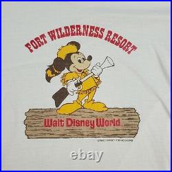 Vintage Vtg 70s 80s Mickey Mouse Fort Wilderness Resort Walt Disney World Size L