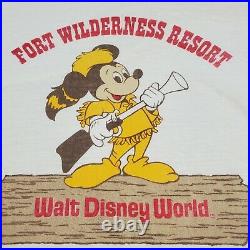 Vintage Vtg 70s 80s Mickey Mouse Fort Wilderness Resort Walt Disney World Size L