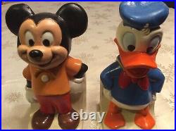 Vintage WALT DISNEY Mickey & Donald Bookends PLAY PAL PLASTICS INC. Circa 1970