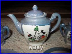 Vintage Walt Disney 1930 Mickey Mouse Tea Set WithBottom Of Box
