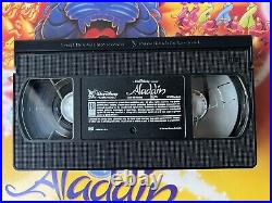 Vintage Walt Disney Aladdin (1992) Original Movie Poster & VHS Bundle