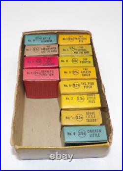 Vintage Walt Disney Box of 12 Full Color Film Strips 1950's Craftsmen Guild Used