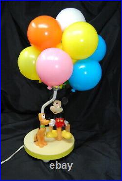 Vintage Walt Disney Cartoon Mickey Mouse Goofy Balloon Lamp Night Light Works