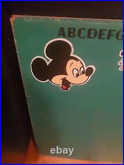 Vintage Walt Disney Chalk Board Mickey Mouse Donald Duck Classroom