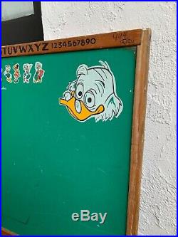 Vintage Walt Disney Chalk Board Mickey Mouse Donald Duck Classroom Wood Frame