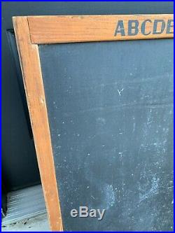 Vintage Walt Disney Chalk Board Mickey Mouse Donald Duck Classroom Wood Frame