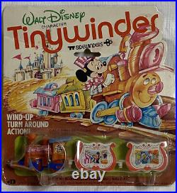 Vintage Walt Disney Character Tinywinder Wind Up Turn Aroun Train Lot of 5